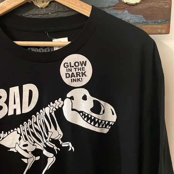 Disney Goodie Two Sleeves Glow in The Dark Bad to the Bone Dinosaur T-shirt - Picture 4 of 12